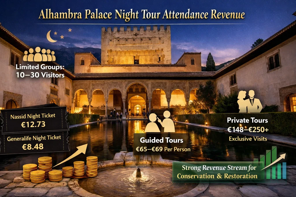 Alhambra Night Tours Granada Annual Attendance Revenue